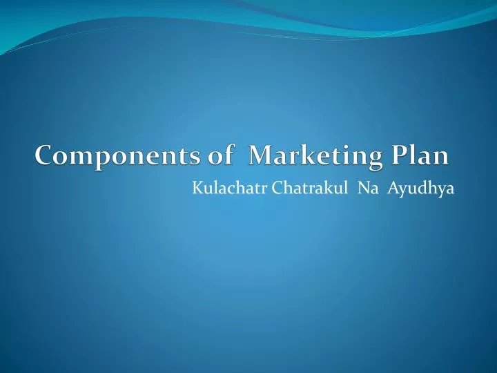 components of marketing plan