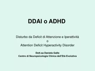 DDAI o ADHD