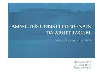 ASPECTOS CONSTITUCIONAIS DA ARBITRAGEM