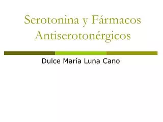 serotonina y f rmacos antiseroton rgicos