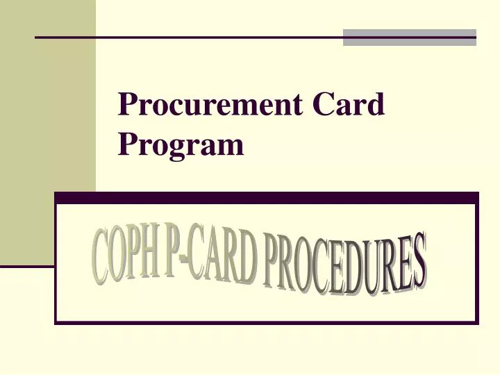 procurement card program