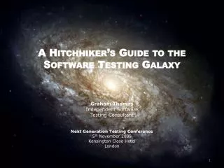 A Hitchhiker’s Guide to the Software Testing Galaxy