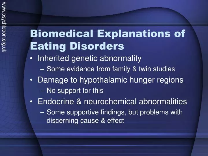biomedical explanations of eating disorders