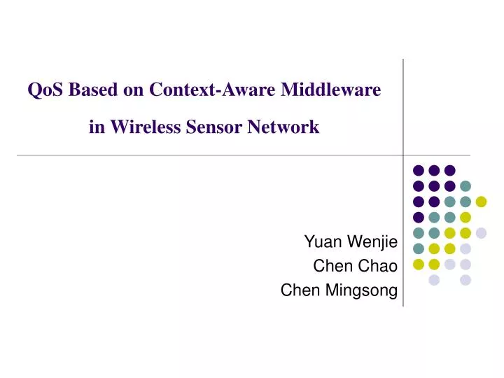 qos based on context aware middleware in wireless sensor network