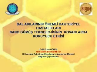 BAL ARILARININ ÖNEMLİ BAKTERİYEL HASTALIKLARI NANO GÜMÜŞ TEKNOLOJİSİNİN KOVANLARDA KORUYUCU ETKİSİ