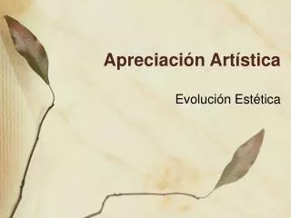apreciaci n art stica