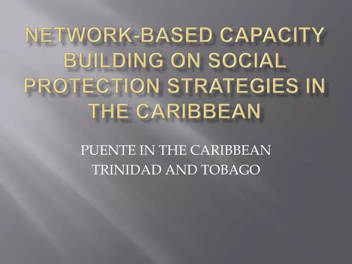 network based capacity building on social protection strategies in the caribbean