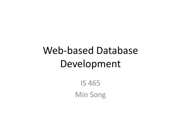web based database development