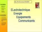 Bac Professionnel ELEEC - slide 1