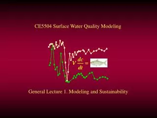 General Lecture 1. Modeling and Sustainability