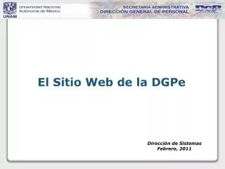 El Sitio Web de la DGPe