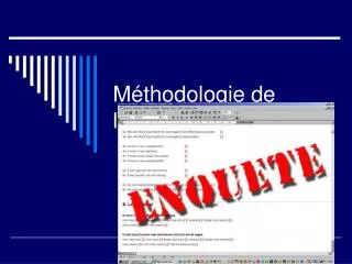 m thodologie de l enqu te statistique