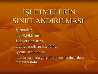 letmeler n siniflandirilmasi