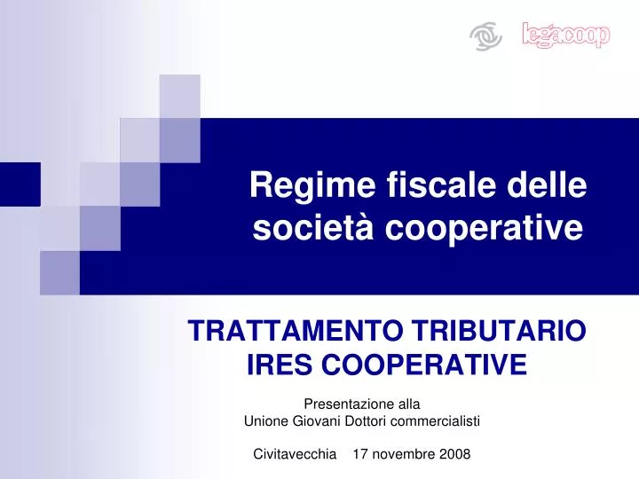 regime fiscale delle societ cooperative