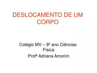 deslocamento de um corpo