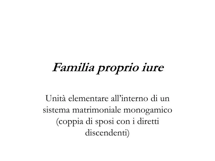 familia proprio iure