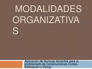 modalidades organizativas