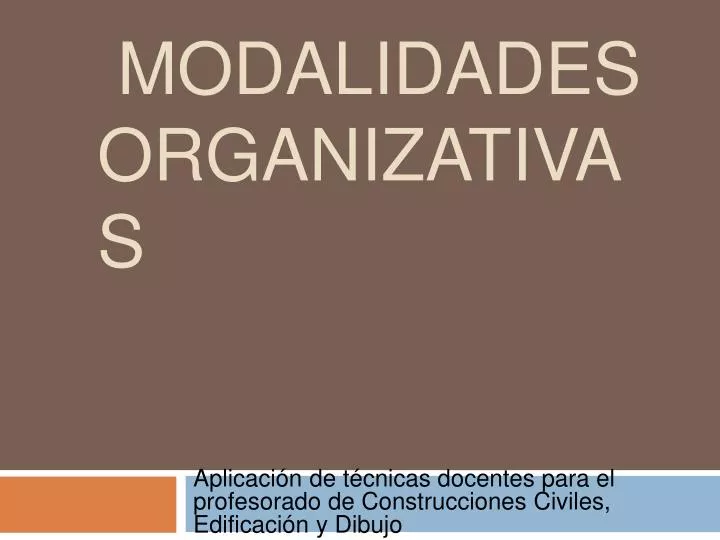 modalidades organizativas