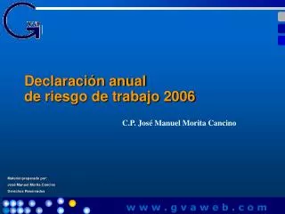 Declaración anual de riesgo de trabajo 2006