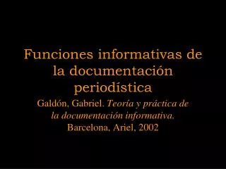 funciones informativas de la documentaci n period stica