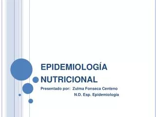 epidemiología nutricional