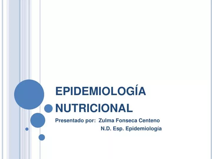 epidemiolog a nutricional