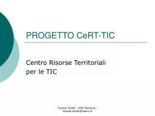 PROGETTO CeRT-TIC