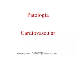 patolog a cardiovascular