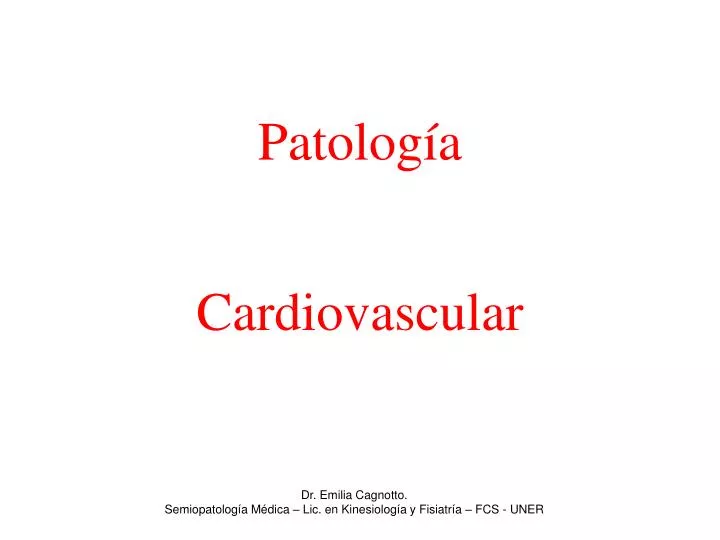 patolog a cardiovascular