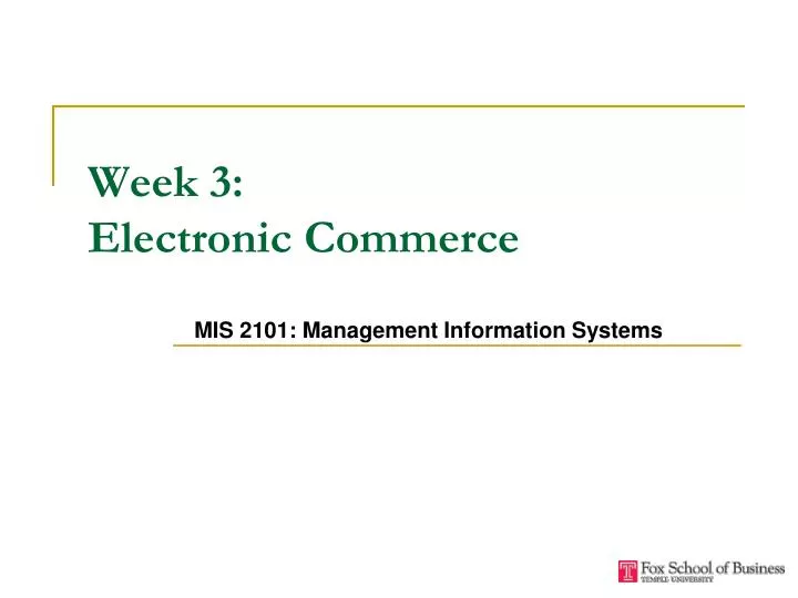 week 3 electronic commerce