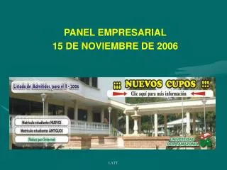 PANEL EMPRESARIAL 15 DE NOVIEMBRE DE 2006