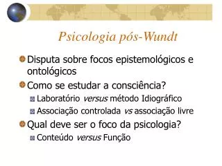 Psicologia pós-Wundt