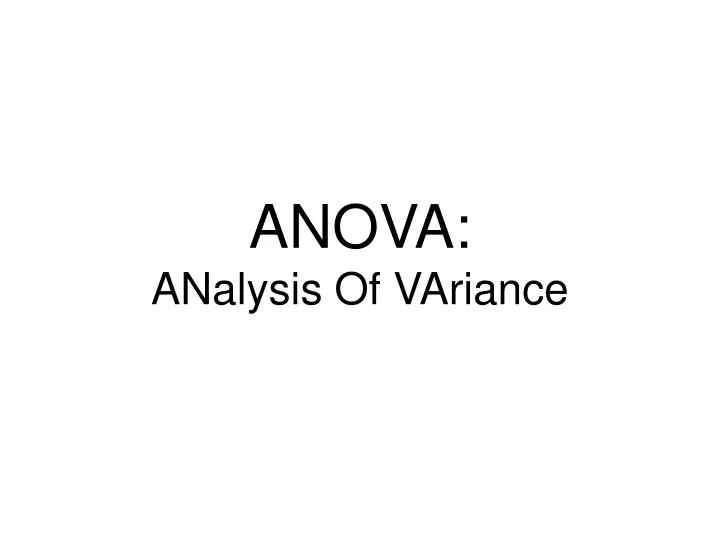 anova analysis of variance