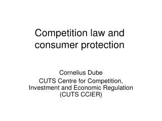 Competition law and consumer protection