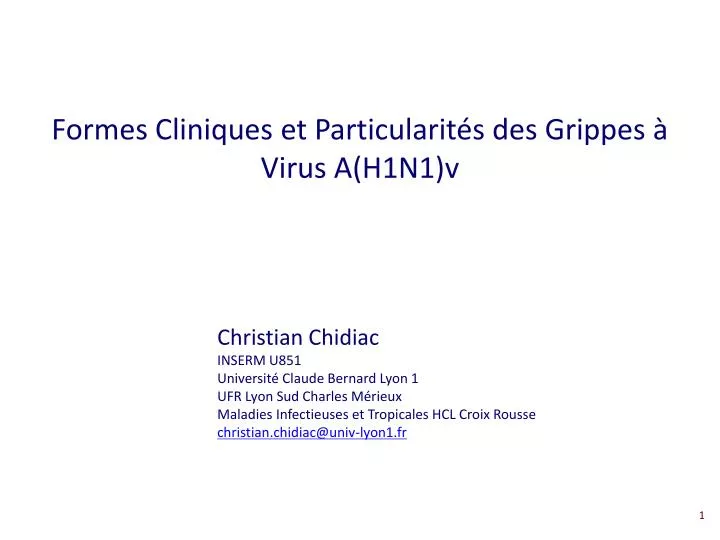 formes cliniques et particularit s des grippes virus a h1n1 v