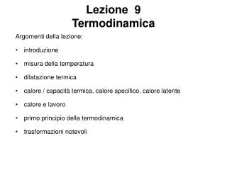 lezione 9 termodinamica