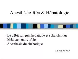 anesth sie r a h patologie
