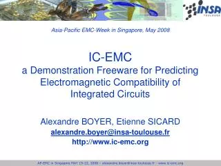 IC-EMC a Demonstration Freeware for Predicting Electromagnetic Compatibility of Integrated Circuits