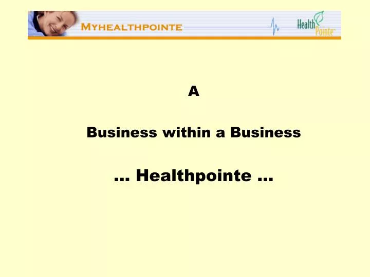 a business within a business healthpointe