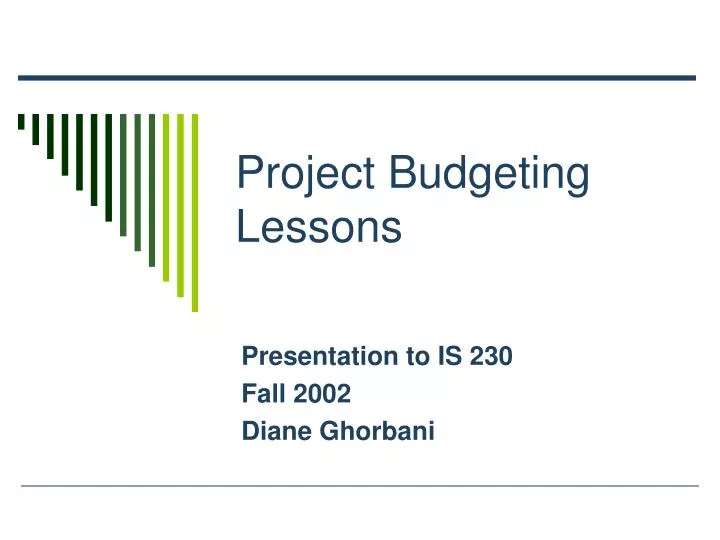 project budgeting lessons