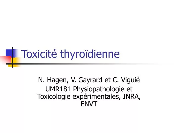 toxicit thyro dienne