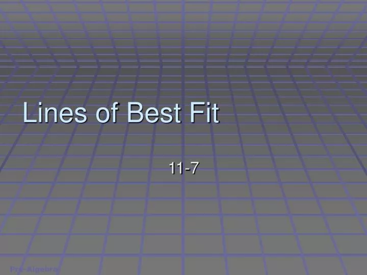 lines of best fit