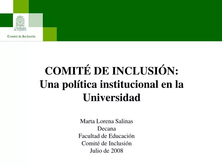 comit de inclusi n una pol tica institucional en la universidad