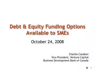 Debt &amp; Equity Funding Options Available to SMEs