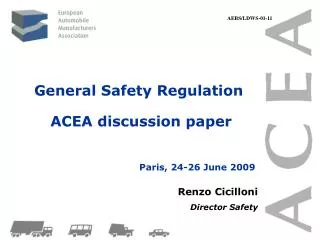 General Safety Regulation ACEA discussion paper