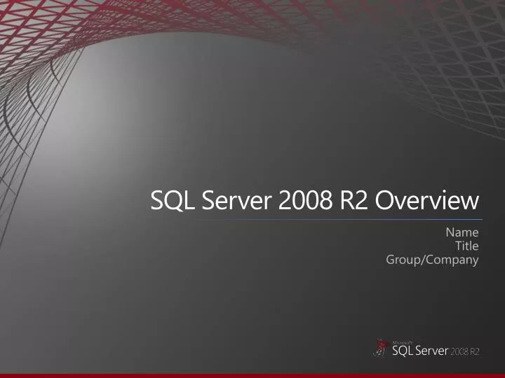 sql server 2008 r2 overview