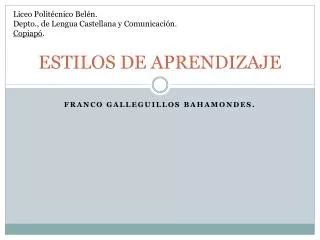 estilos de aprendizaje