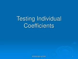 Testing Individual Coefficients