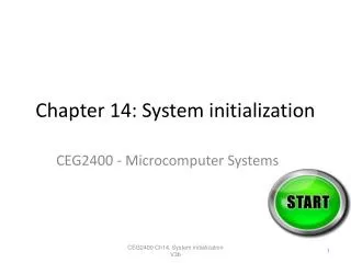 Chapter 14: System initialization