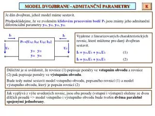 model dvojbranu admitan n parametry